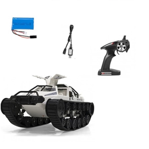  ماشین کنترلی شارژی تانک پلیس آفرود سفید آب و خاک Remote Control Off-Road Police Tank 1:12 -اسباب بازی